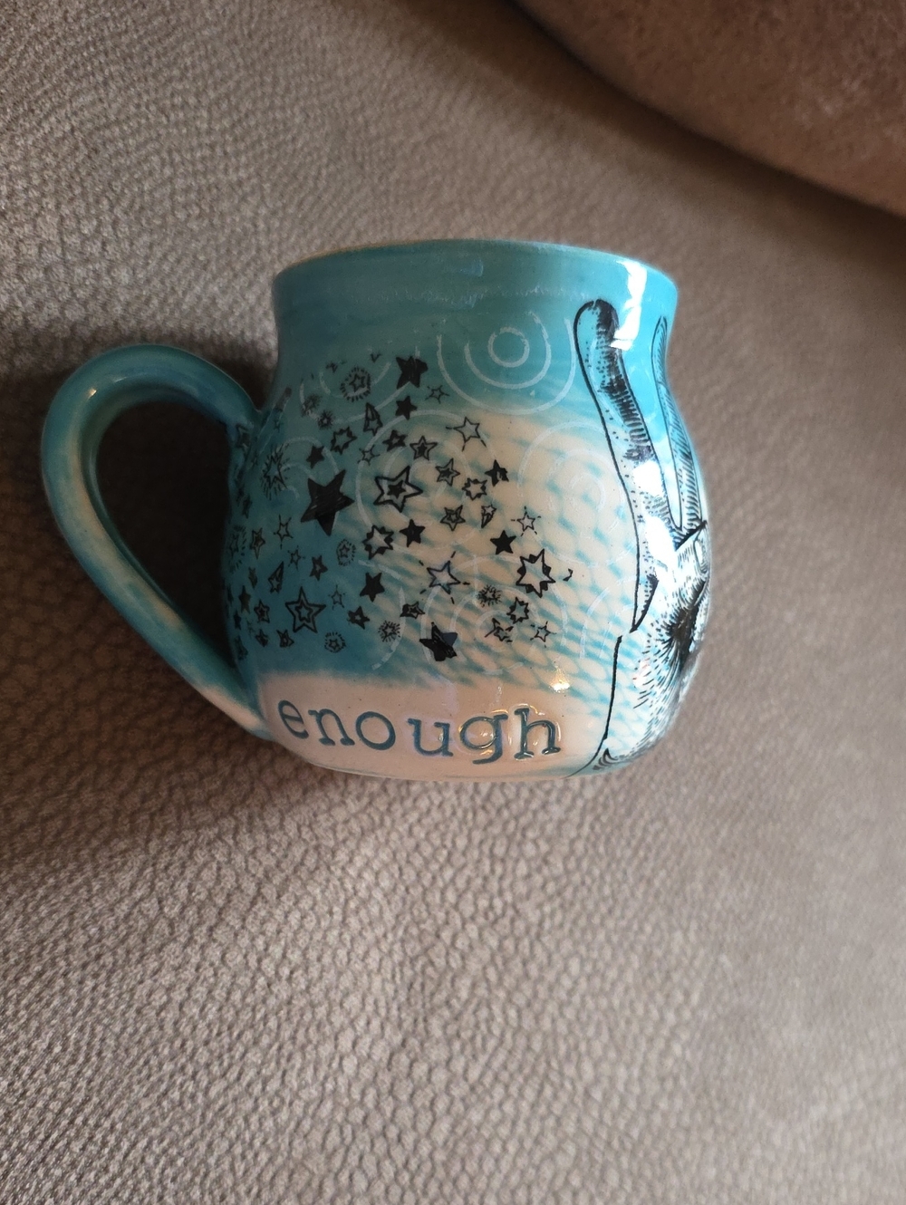 The Newtown Studio: Pottery Turquoise "Enough" Mug